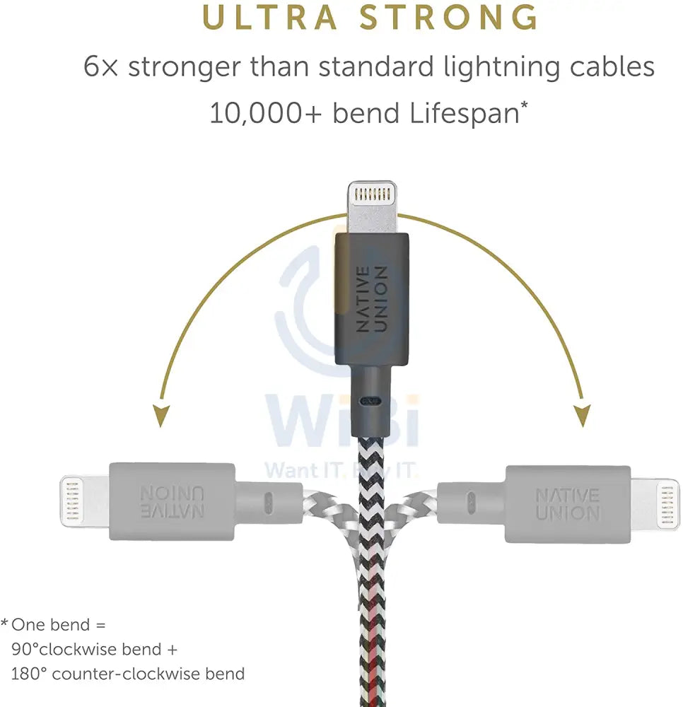 Native Union Belt Cable XL USB-C to Lightning 3M - Zebra Accessories > Cables & Converters > Cables