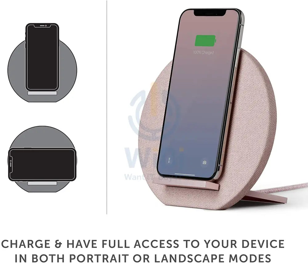 Native Union Dock Wireless Charger Fabric - Rose Accessories > Mobiles & Tablets > Mobiles > Mobile Holder / Stands