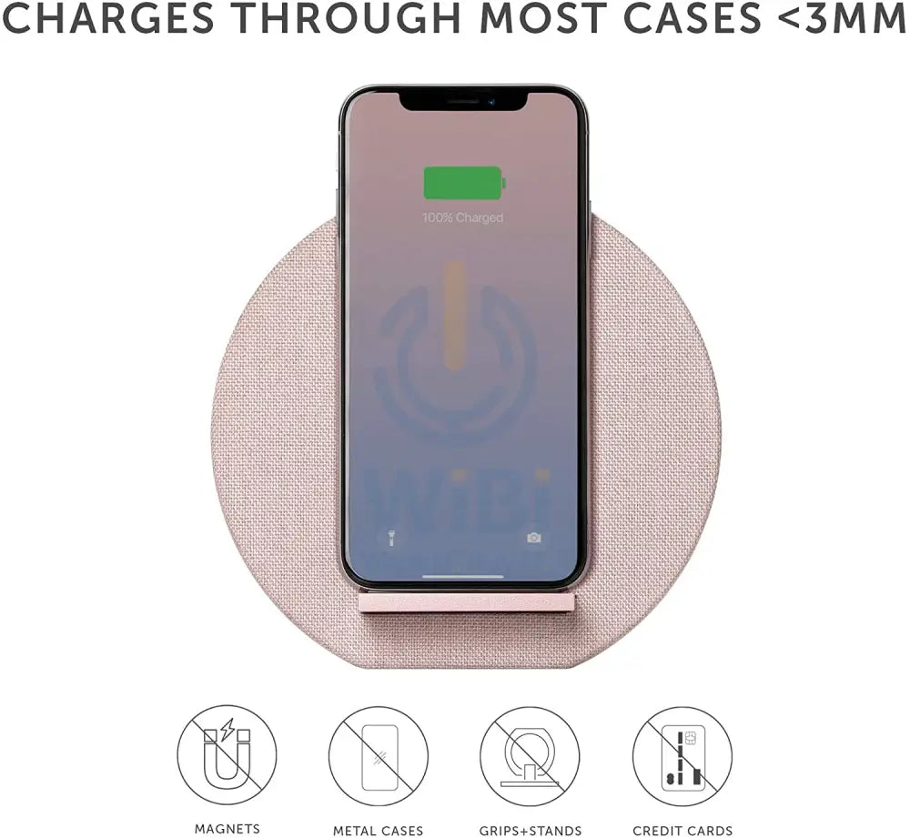 Native Union Dock Wireless Charger Fabric - Rose Accessories > Mobiles & Tablets > Mobiles > Mobile Holder / Stands