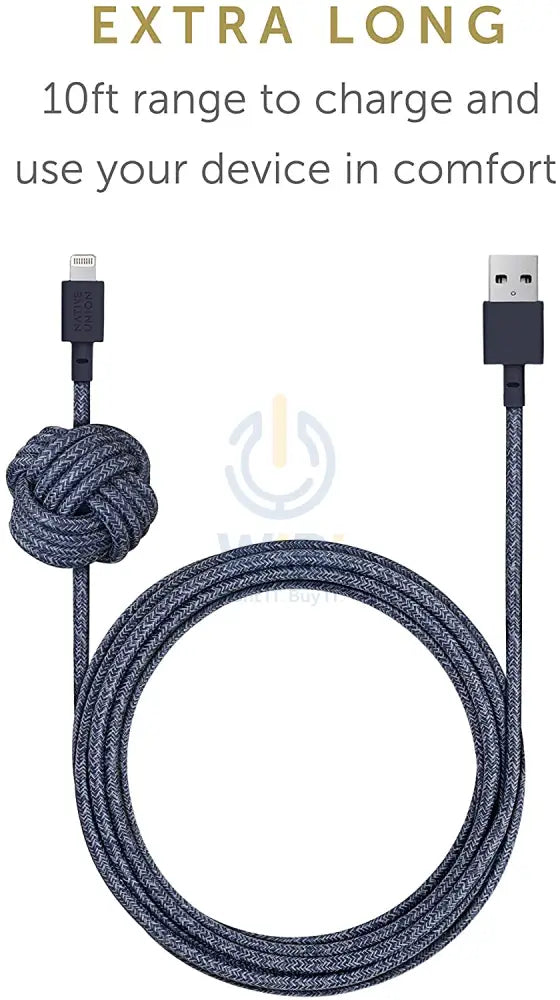 Native Union Night Cable - USB A to Lightning - 3M - Indigo Accessories > Cables & Converters > Cables