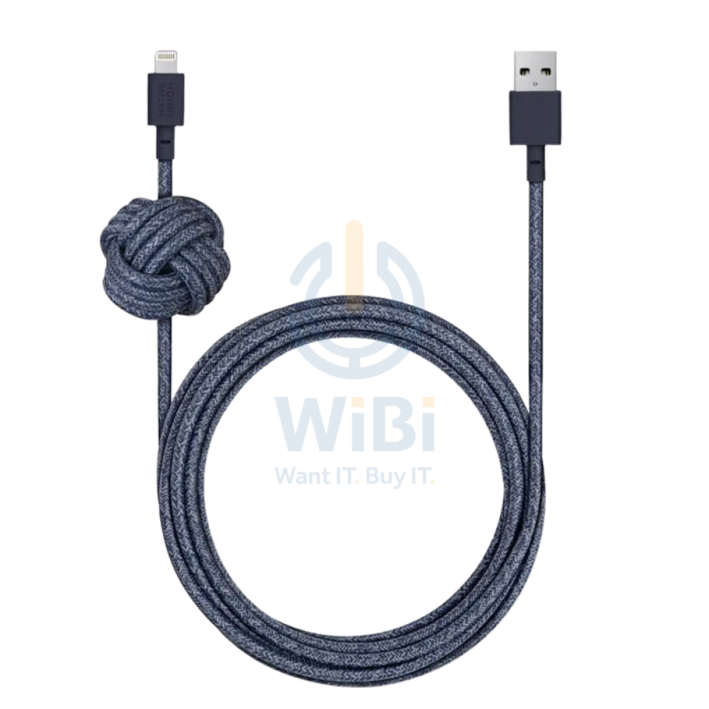 Native Union Night Cable - USB A to Lightning - 3M - Indigo Accessories > Cables & Converters > Cables