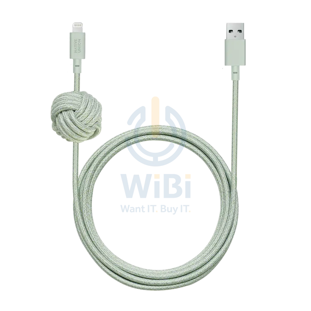 Native Union Night Cable - USB A to Lightning - 3M - Sage Accessories > Cables & Converters > Cables