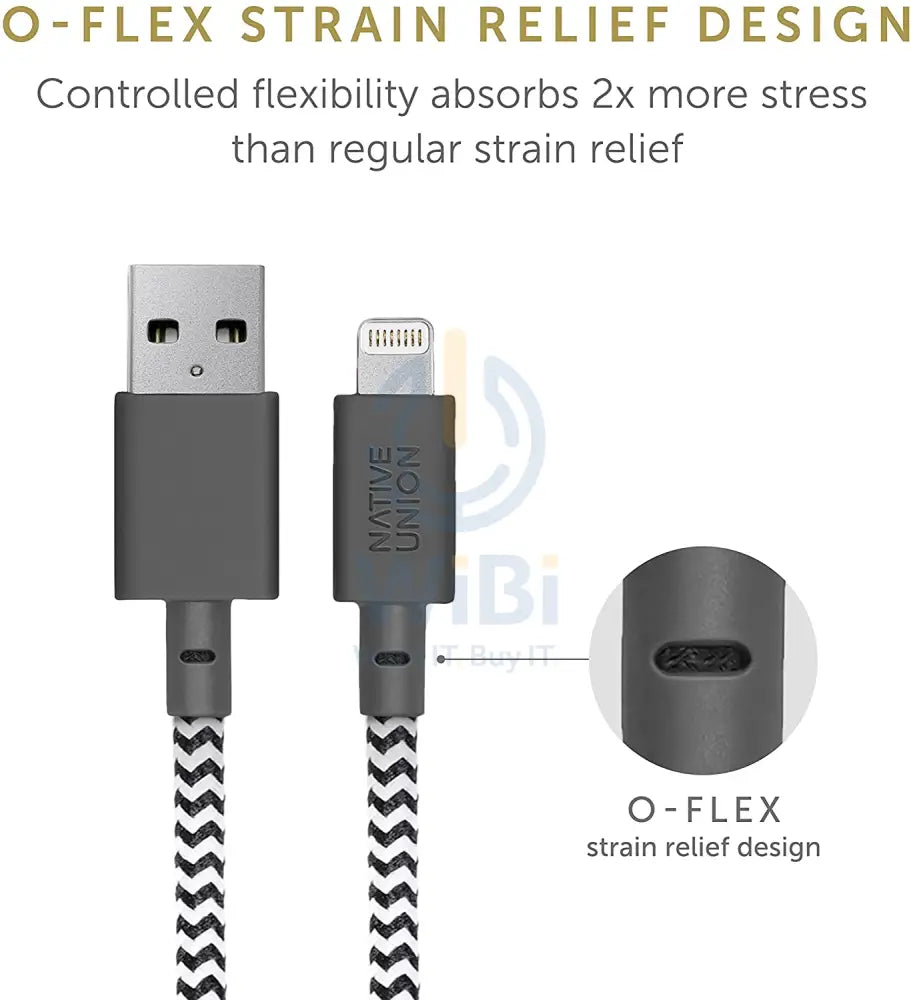 Native Union Night Cable - USB A to Lightning - 3M - Zebra Accessories > Cables & Converters > Cables