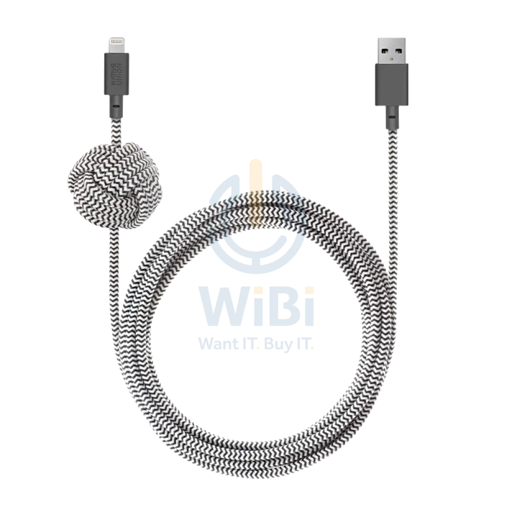 Native Union Night Cable - USB A to Lightning - 3M - Zebra Accessories > Cables & Converters > Cables