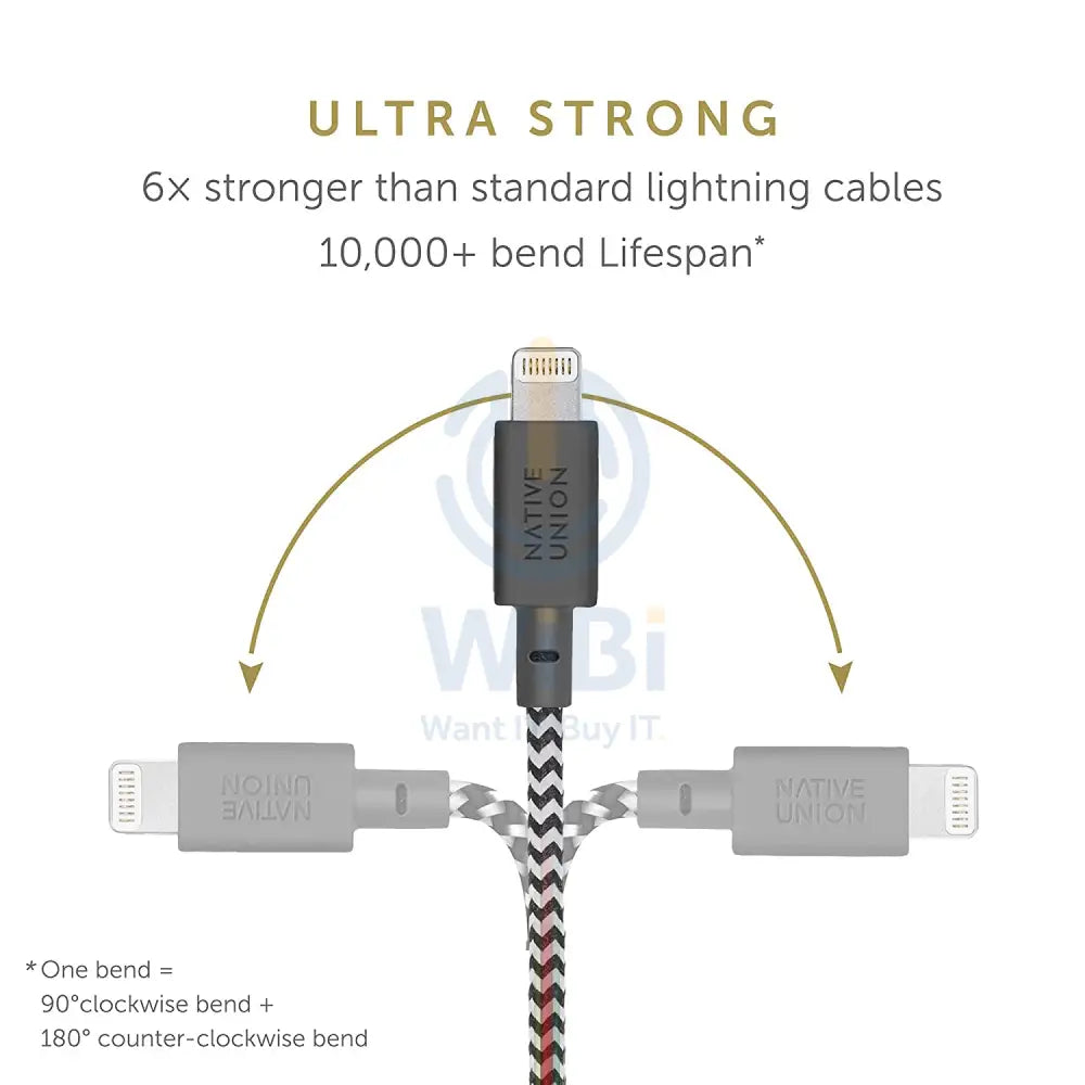 Native Union Night Cable USB-C to Lightning - 3 Meter / Zebra Accessories > Cables & Converters > Cables