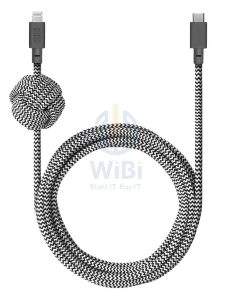 Native Union Night Cable USB-C to Lightning - 3 Meter / Zebra Accessories > Cables & Converters > Cables