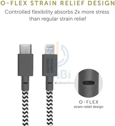 Native Union Night Cable USB-C to Lightning - 3 Meter / Zebra Accessories > Cables & Converters > Cables