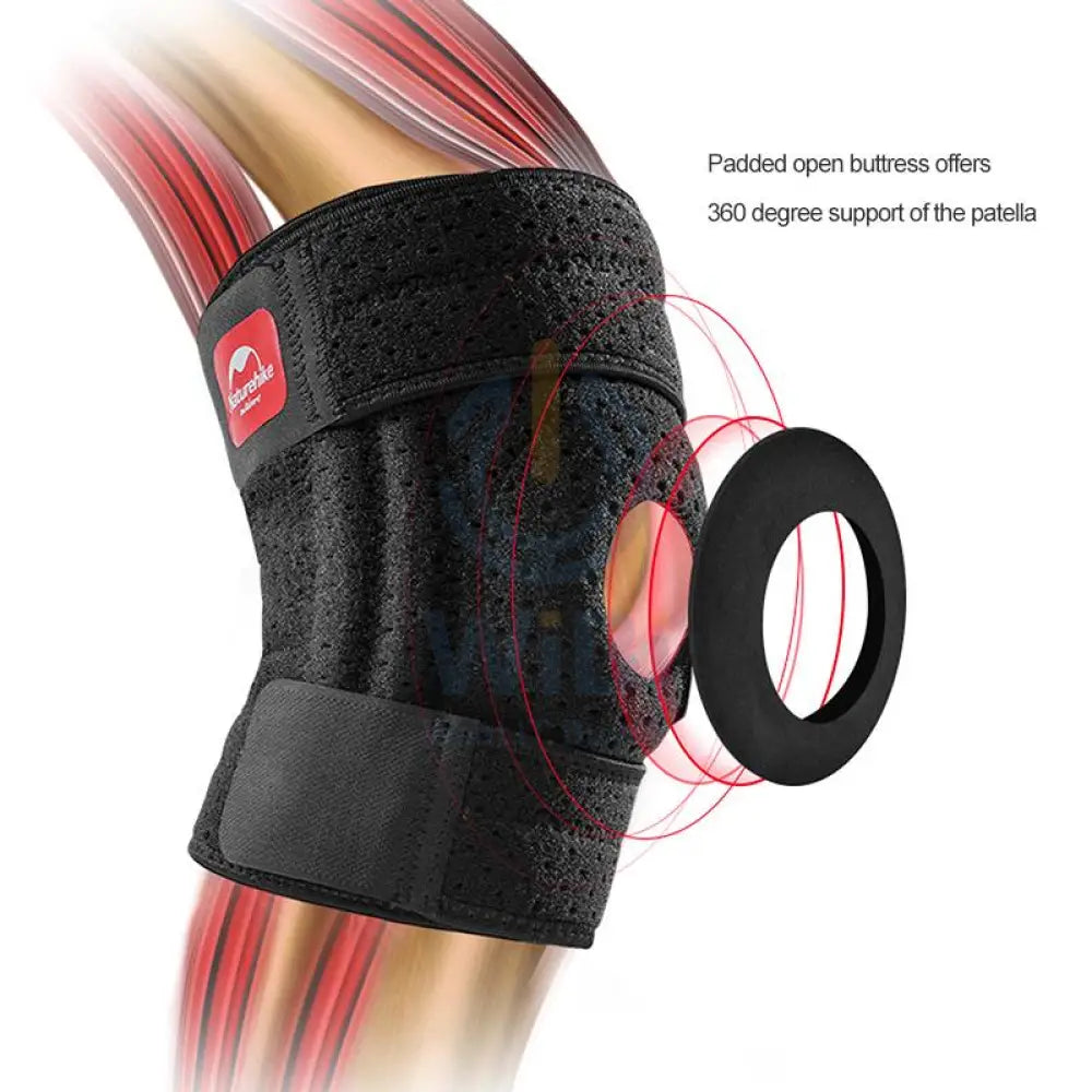 Naturehike 20HJ Right Four Spring Support Reinforced Knee Pads - Medium / Black Outdoor & Travel