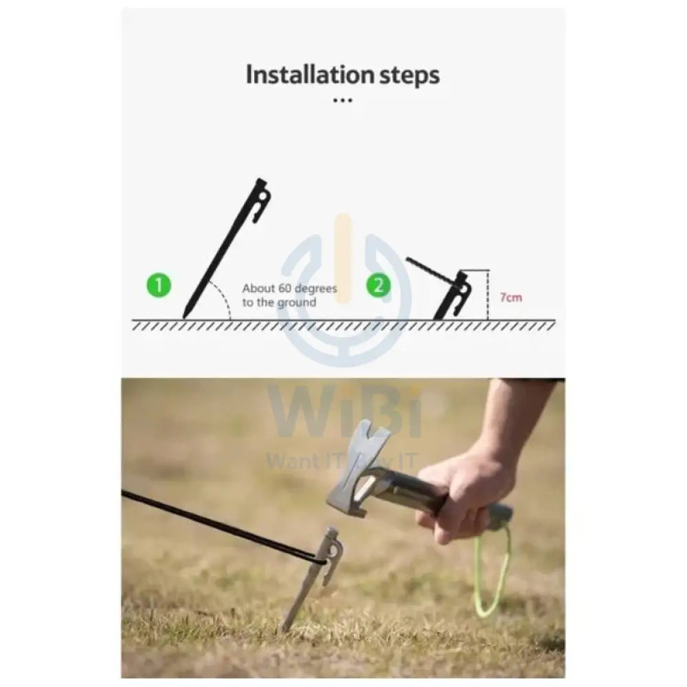 Naturehike Large stainless steel tent peg - 25cm / Silver Outdoor & Travel > Tents