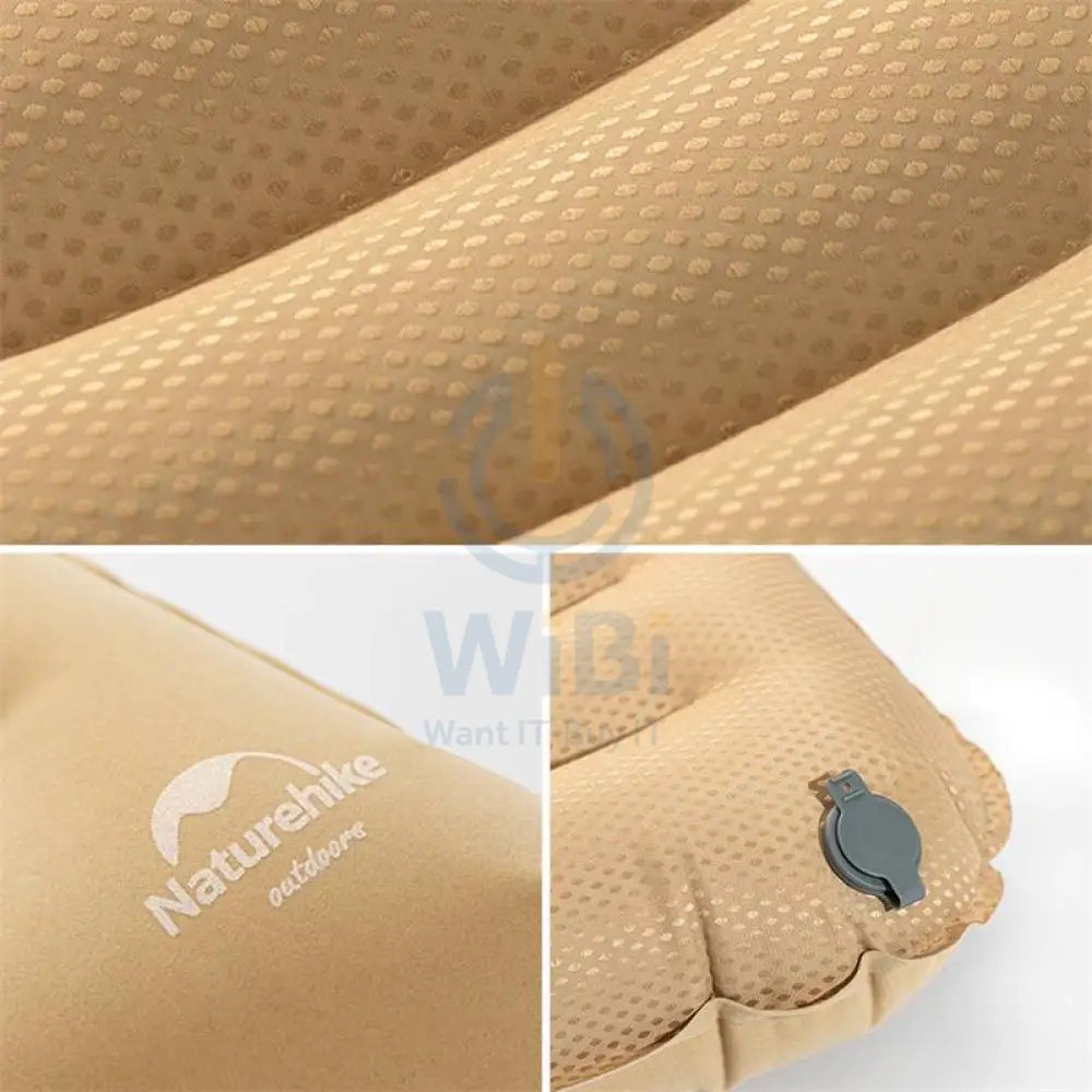 Naturehike PU flocking comfortable sleeping pillow - Khaki Outdoor & Travel > Pillows
