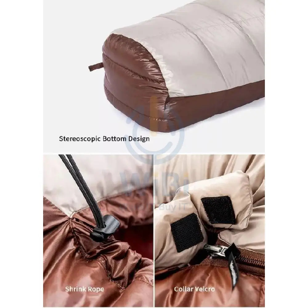 Naturehike (Snowbird) Mummy Duck Down Sleeping Bag - XL / Smoke Brown Outdoor & Travel > Bags