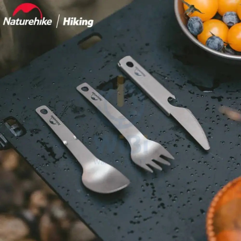 Naturehike Titanium Knife Fork and Spoon Set - Titanium Outdoor & Travel