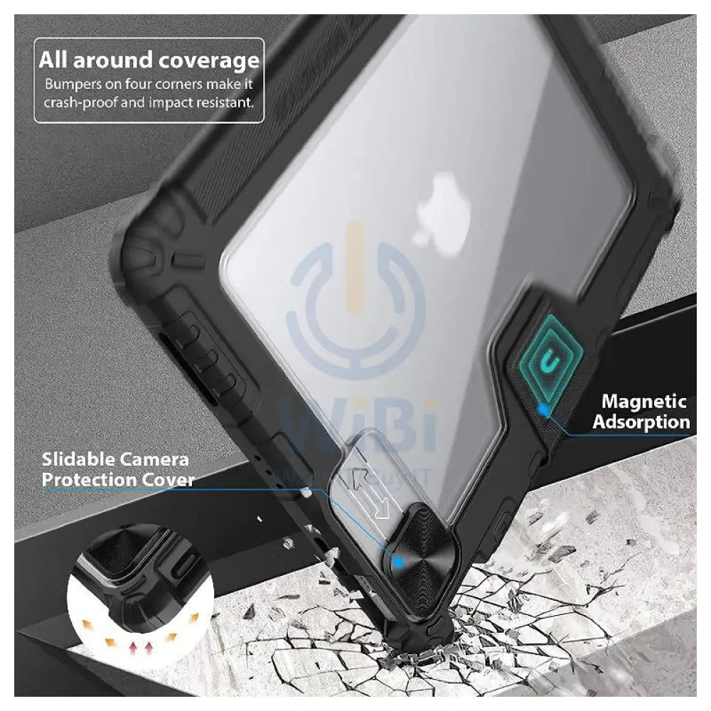 Nillkin Rugged Leather Case for iPad 10.2 2019/2022 With Camera Cover Pencil Holder Cover Shockproof Tablet case
