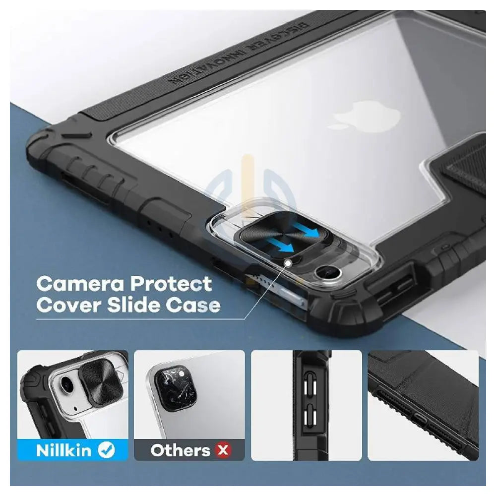 Nillkin Rugged Leather Case for iPad 10.2 2019/2022 With Camera Cover Pencil Holder Cover Shockproof Tablet case