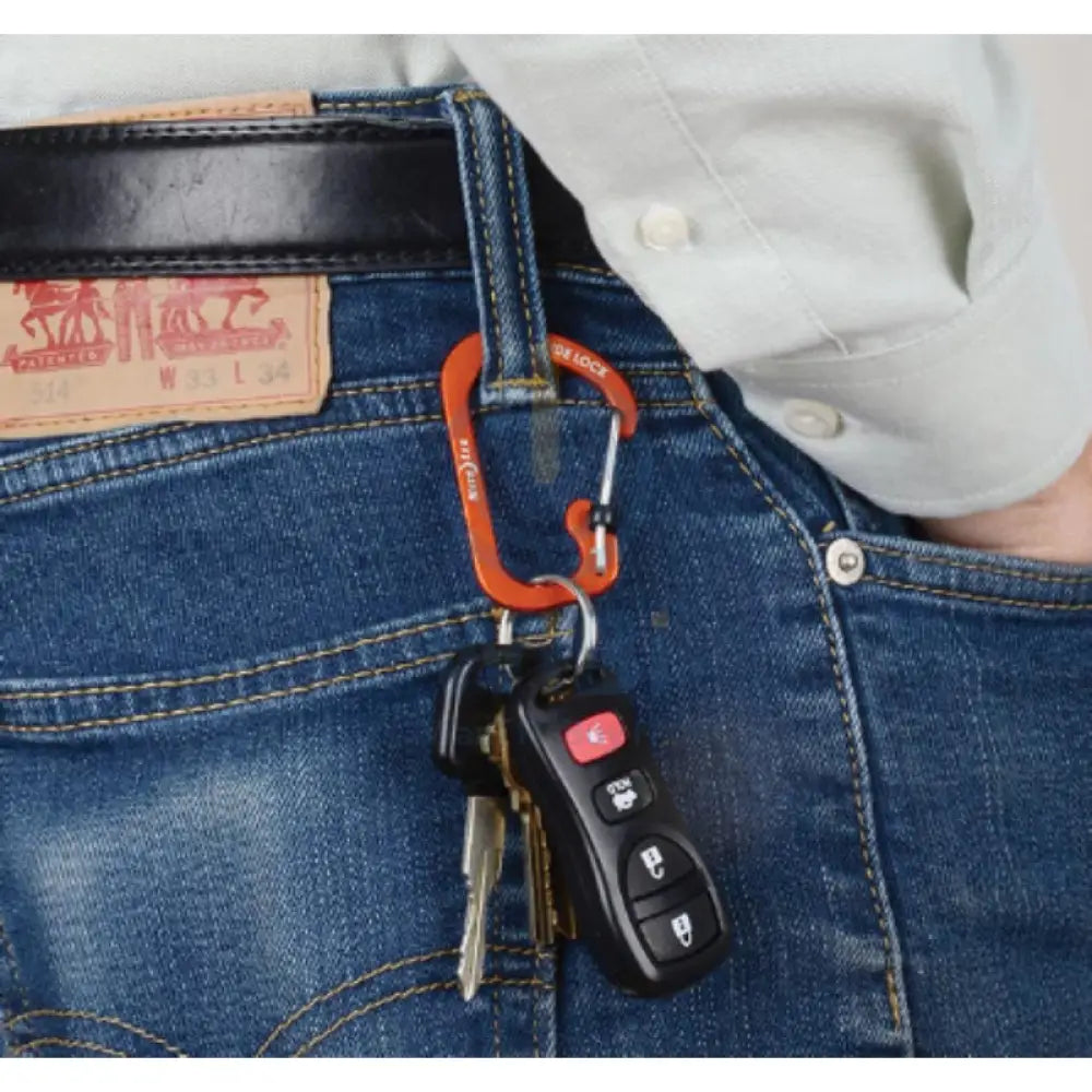 NiteIze Aluminum #4 SlideLock Carabiner - Orange Cool Gadgets