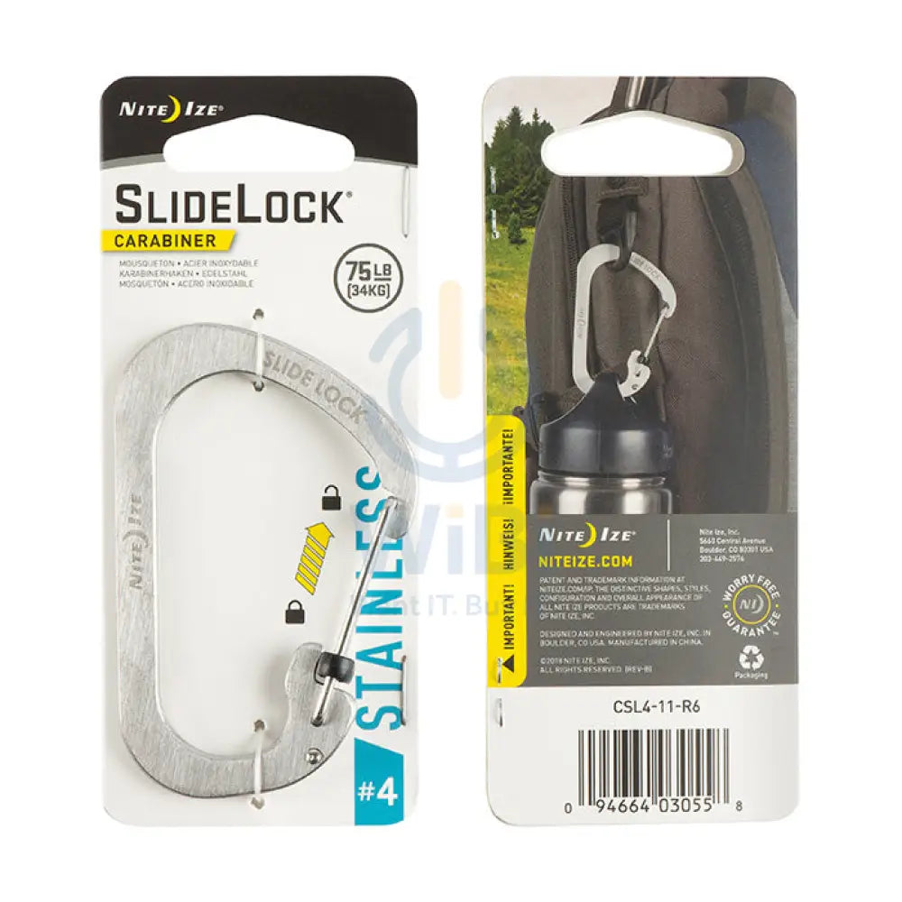 NiteIze Carabiner SlideLock #4 - Stainless Accessories > Other Accessories