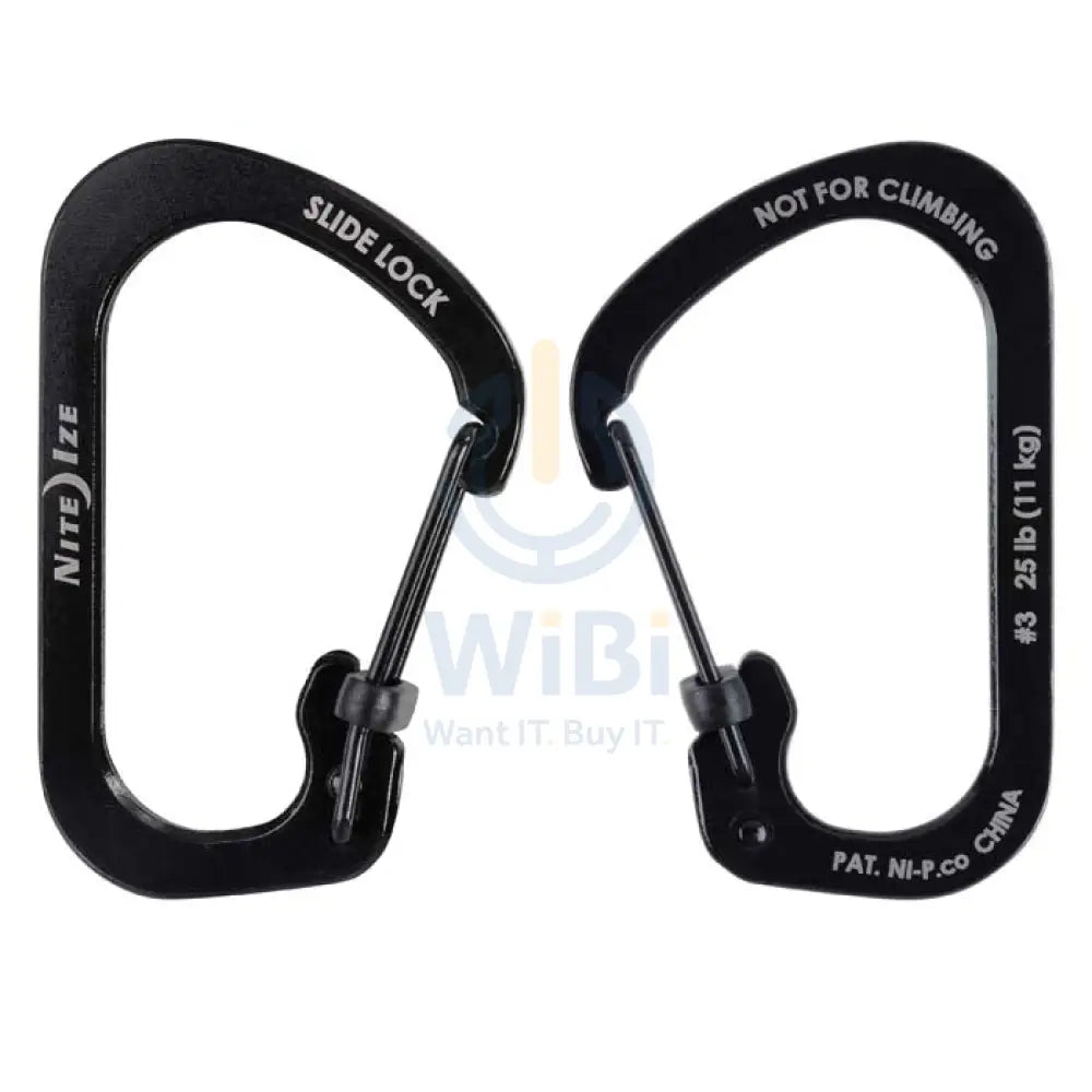 NiteIze Carabiner SlideLock #6 Black - Black Accessories > Other Accessories