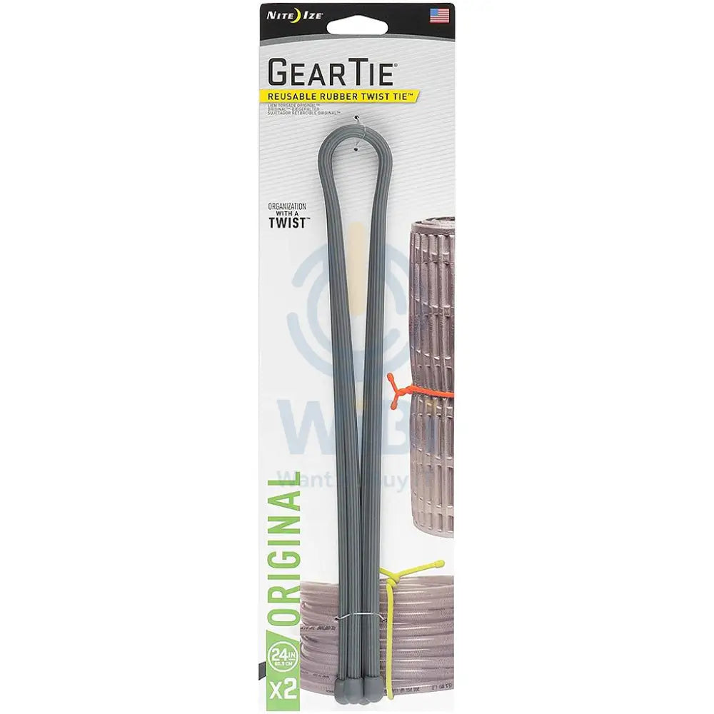 Niteize Gear Tie® Reusable Rubber Twist Tie™ 24 in. - 2 Pack - US - Charcoal Accessories > Other Accessories