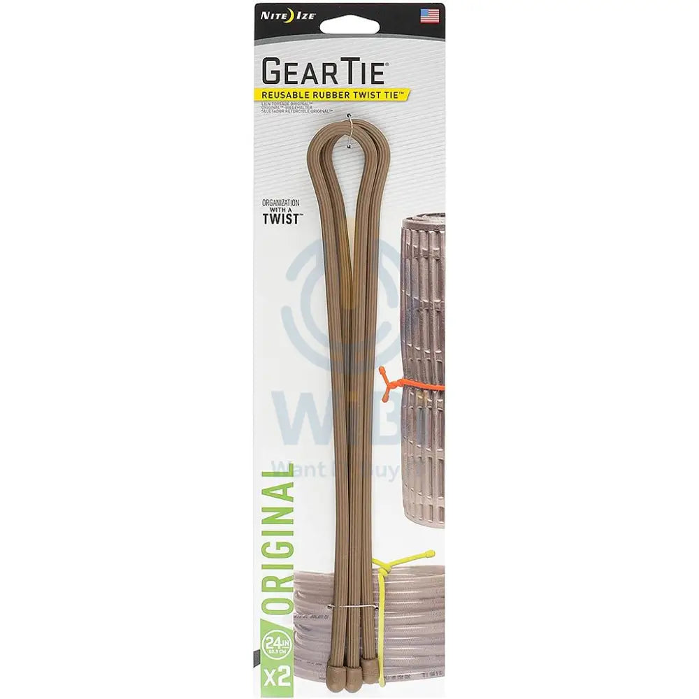 Niteize Gear Tie® Reusable Rubber Twist Tie™ 24 in. - 2 Pack - US - Coyote Accessories > Other Accessories