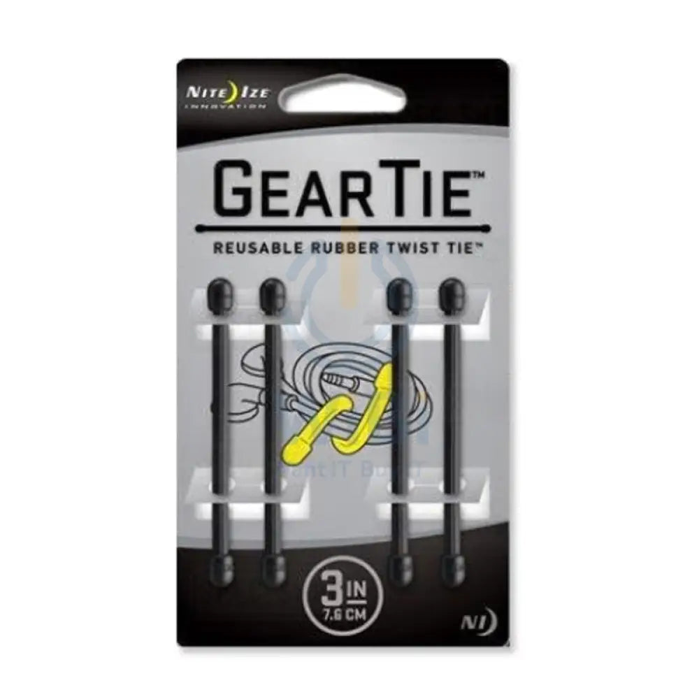 NiteIze Gear Tie® Reusable Rubber Twist Tie 3 in. - 4 Pack - Black Accessories > Other Accessories