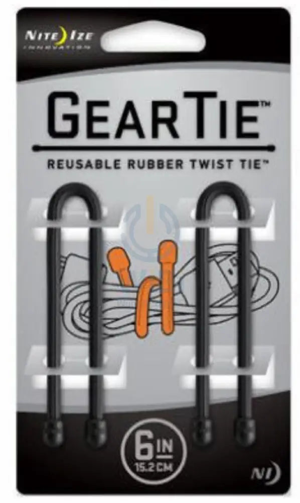 NiteIze Gear Tie® Reusable Rubber Twist Tie 6 in. - 2 Pack - Black Accessories > Other Accessories