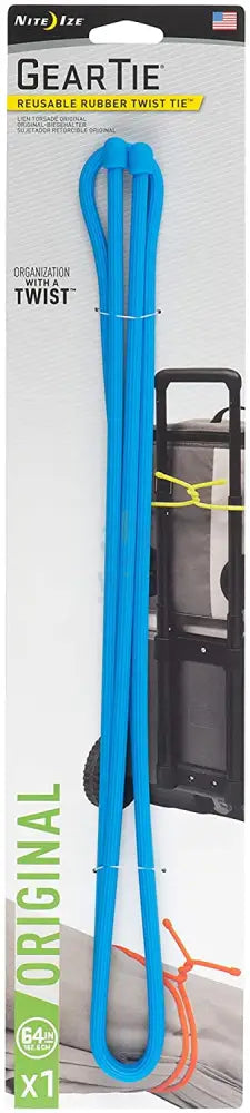 NiteIze Gear Tie® Reusable Rubber Twist Tie™ 64’’ - Bright Blue Accessories > Other Accessories