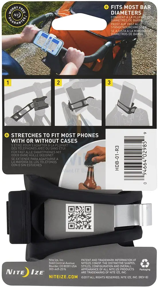 NiteIze HandleBand® Universal Smartphone Bar Bike Mount - Black Accessories > Mobiles & Tablets > Mobiles > Mobile