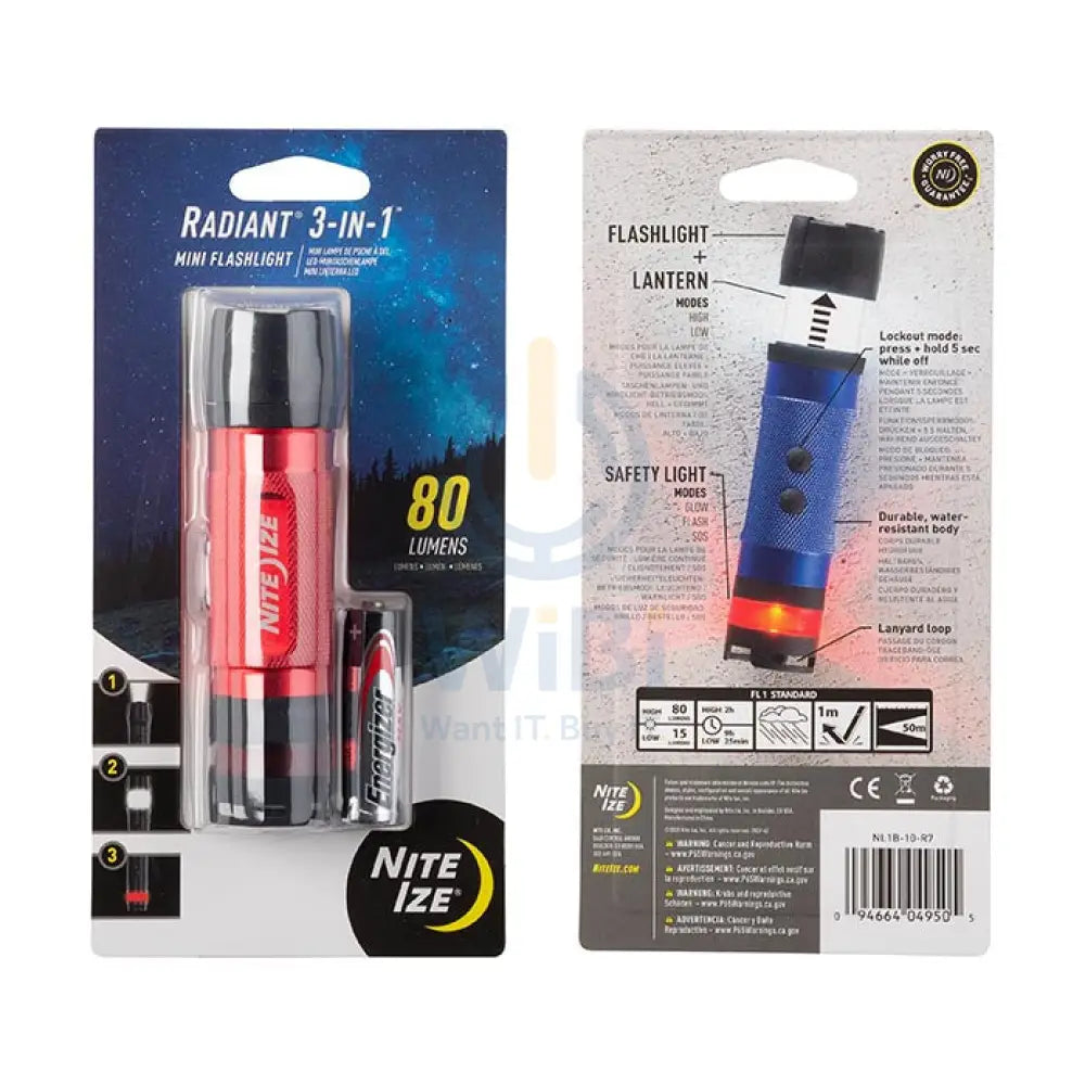 NiteIze Radiant® 3-in-1™ Mini Flashlight - Red Accessories > Smart Devices