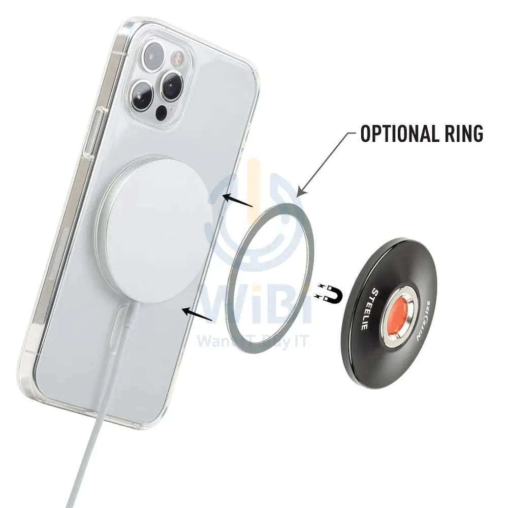 NiteIze Steelie® Orbiter® Plus Magnetic Socket + Metal Ring component for Magsafe Accessories > Mobiles & Tablets