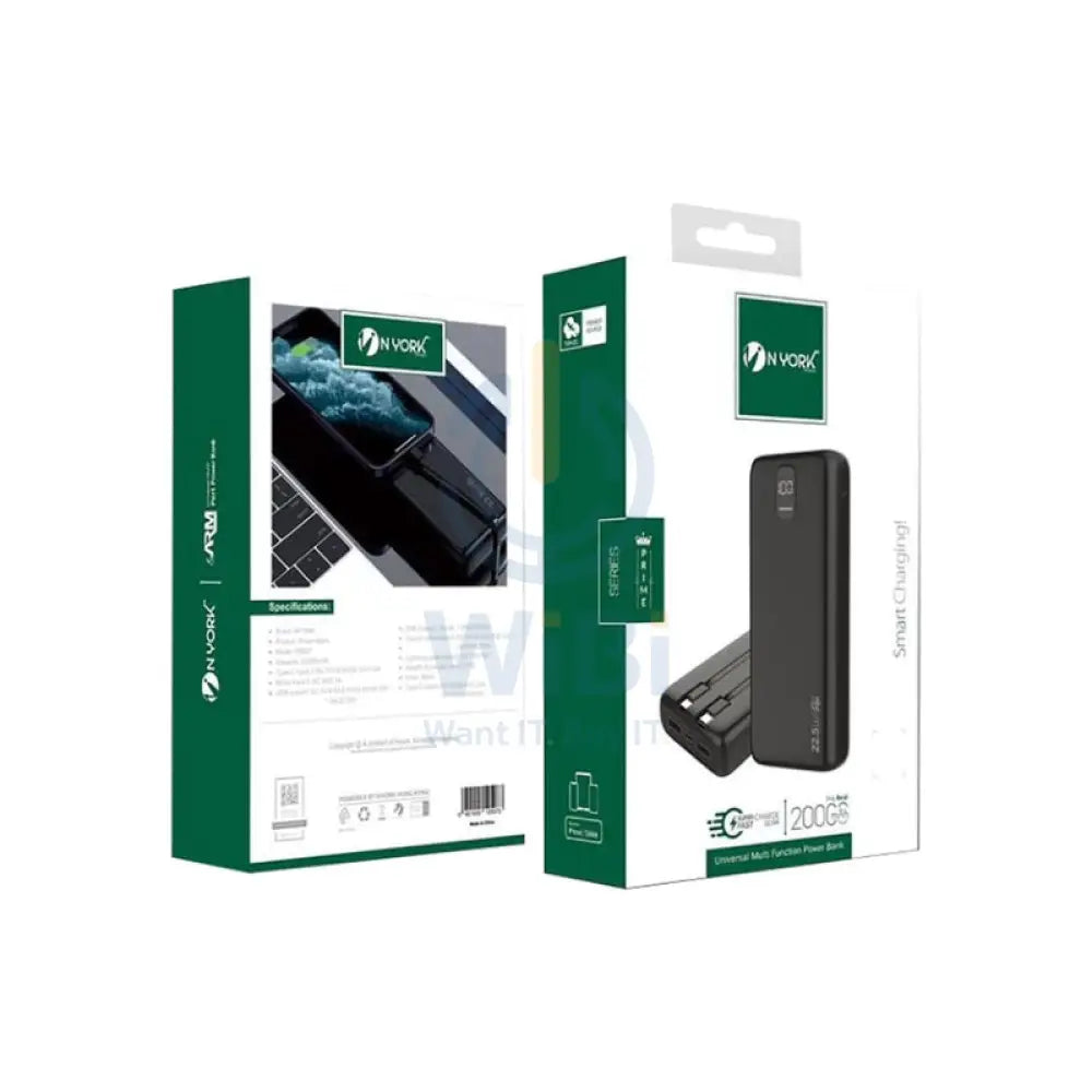 NYORK Power Bank - 22.5W / 20000Mah / Black Accessories > Power Bank