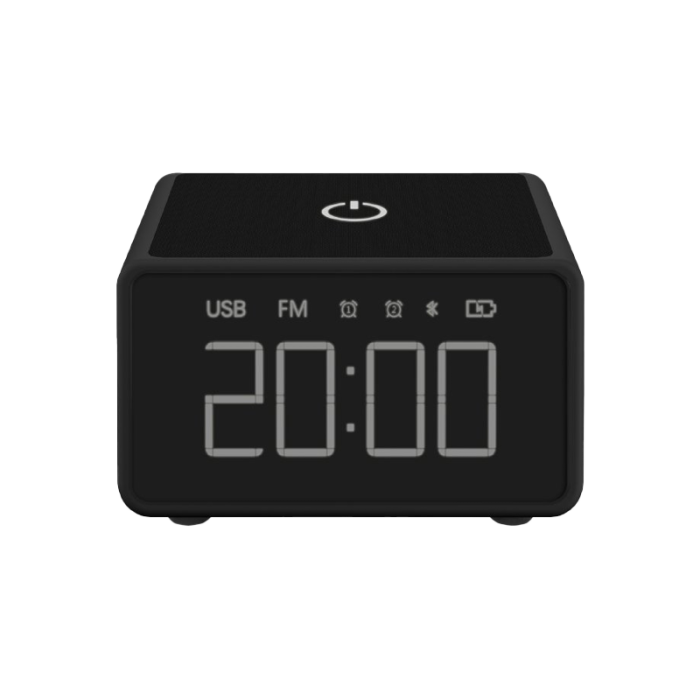 GOUI O'Clock Digital Clock with Wireless Charger and Speaker - Black