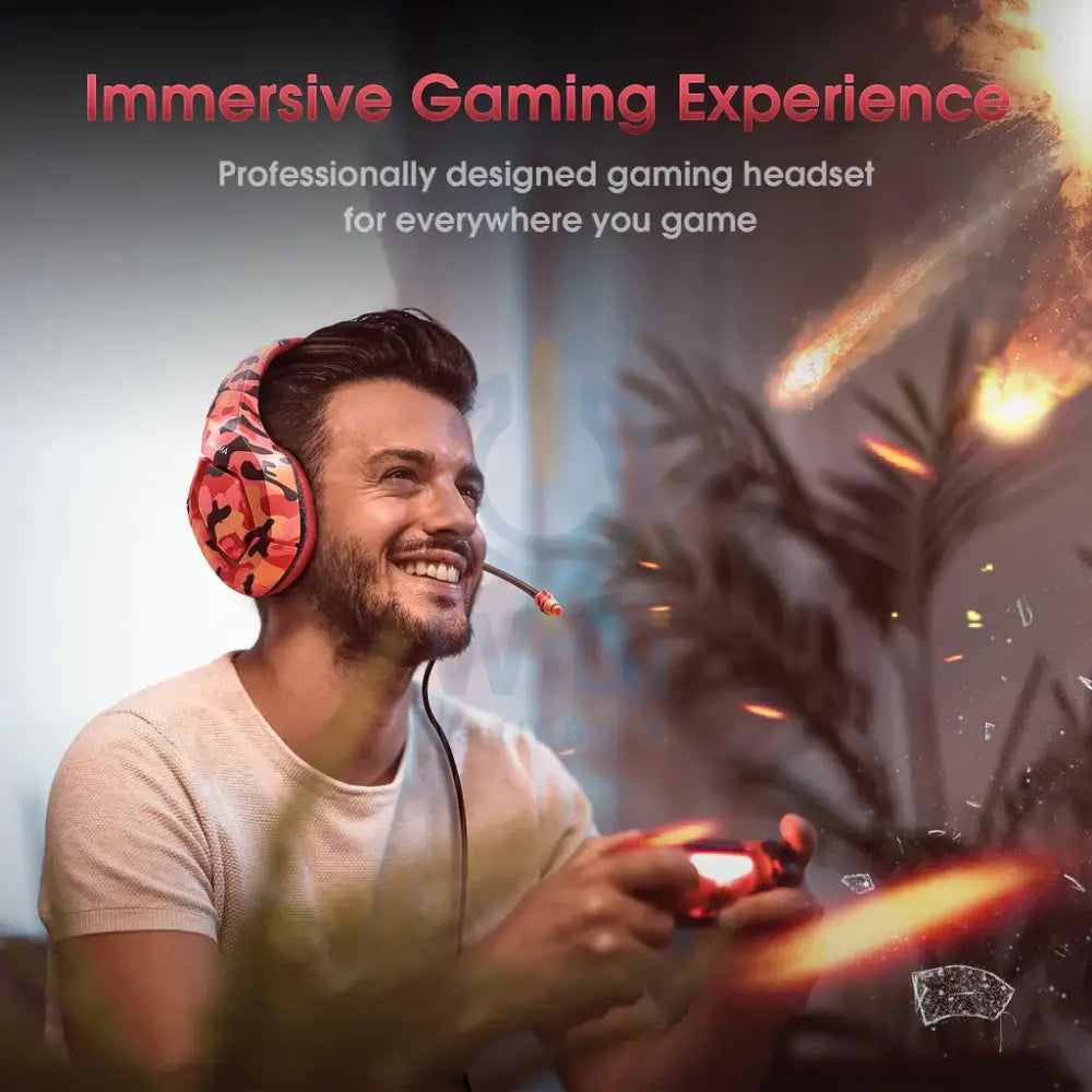 ONIKUMA-GAMING HEADSET K1 RED CAMO Accessories > Audio > Headphones > Gaming Zone