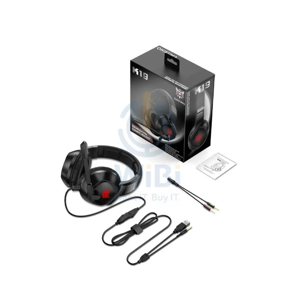ONIKUMA K19 BLACK GAMING HEADSET Accessories > Audio > Headphones > Gaming Zone