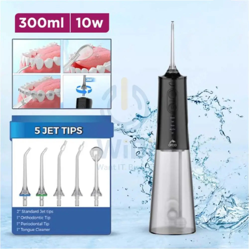Orca Y208 Cordless Water Flosser with 5 Replaceable Heads - 300ml / 1500mAh Accessories > Smart Devices
