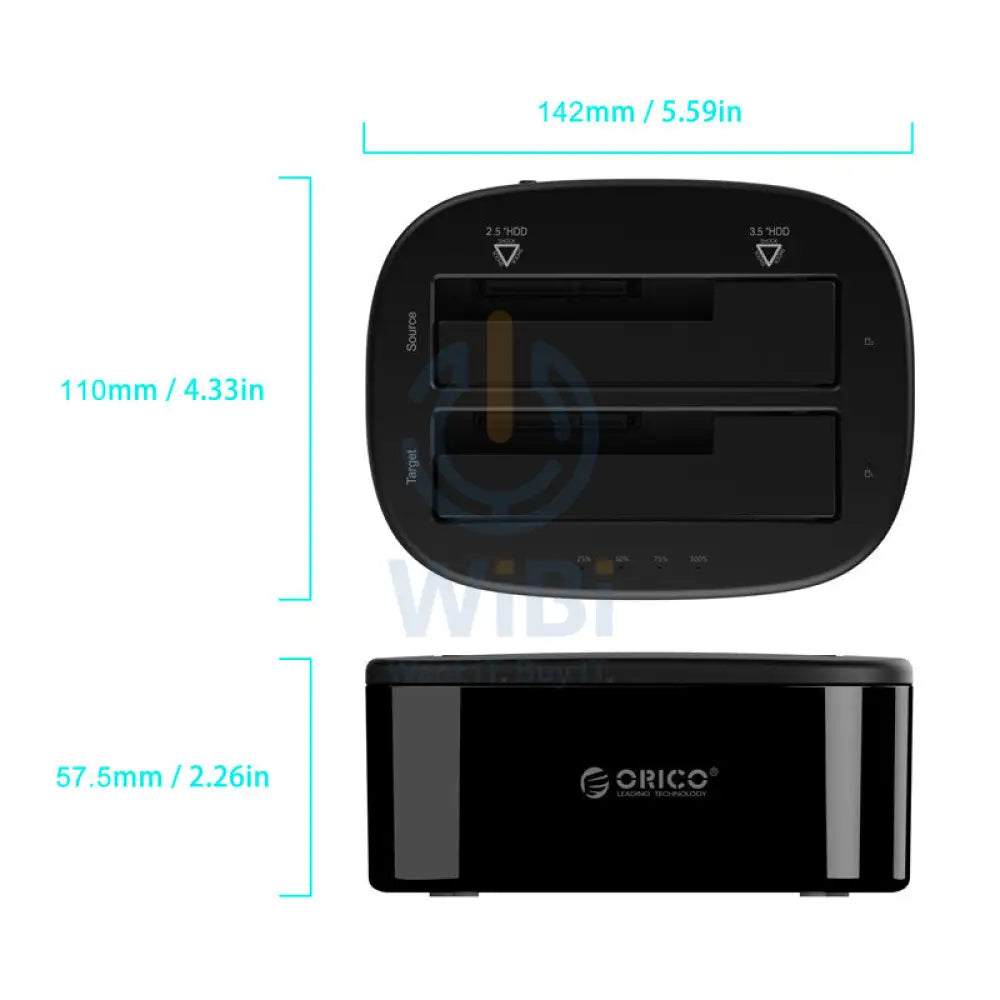 ORICO 2.5 / 3.5 inch 2 Bay USB3.0 1 to 1 Clone Hard Drive Dock Accessories > Other Laptop Accessories