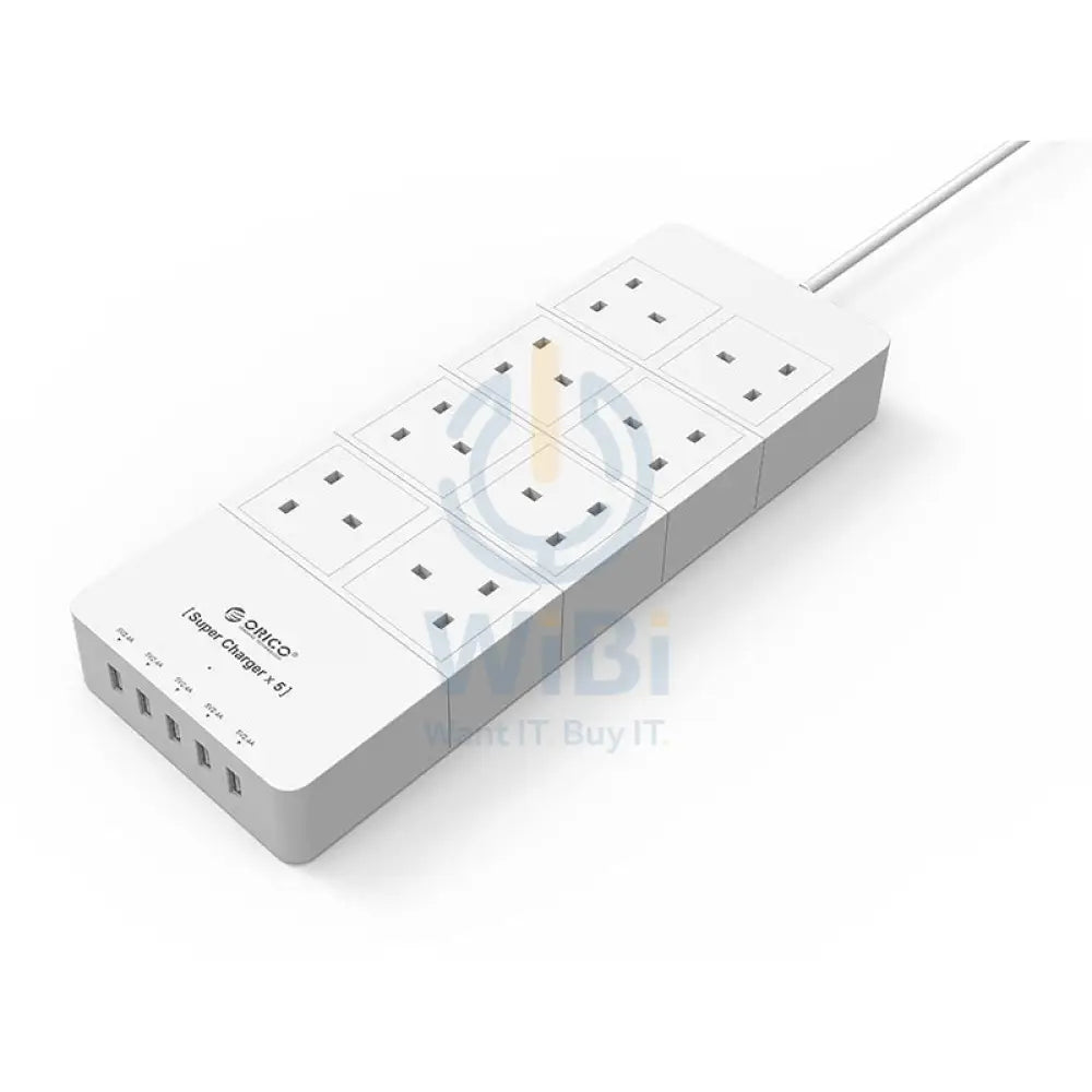 ORICO 8 AC Outlet Surge Protector with 5 USB Charging Port - White Accessories > Power > Power Protection > Surge