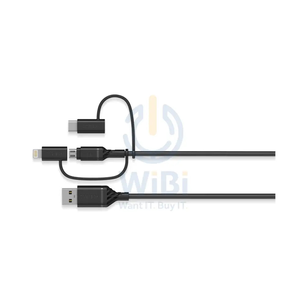 OtterBox 3-in-1 Cable - Micro USB / Lightning / USB-C / Black