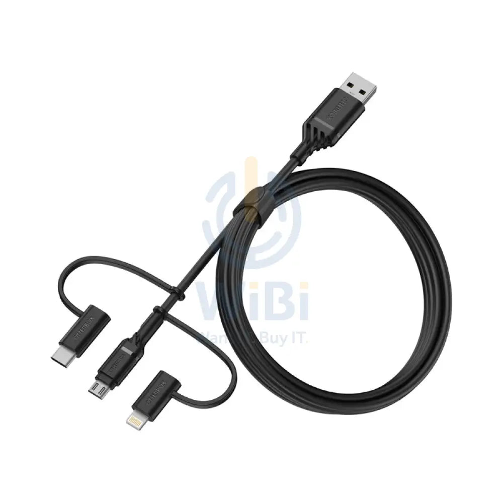 OtterBox 3-in-1 Cable - Micro USB / Lightning / USB-C / Black