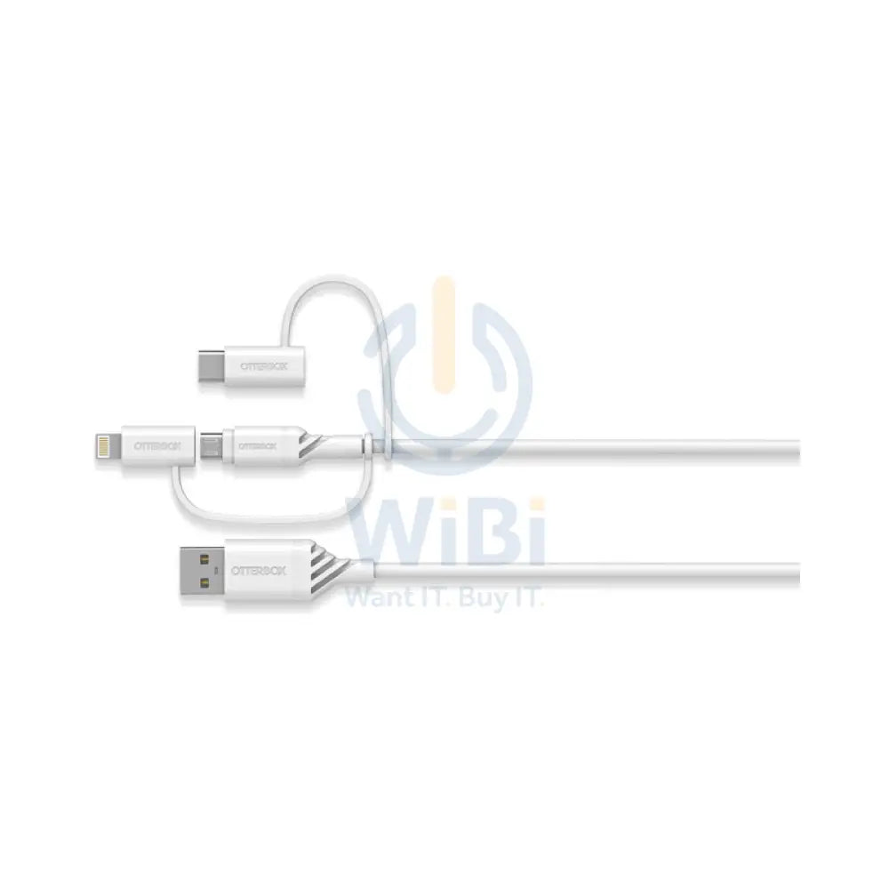 OtterBox 3-in-1 Cable - Micro USB / Lightning / USB-C / White