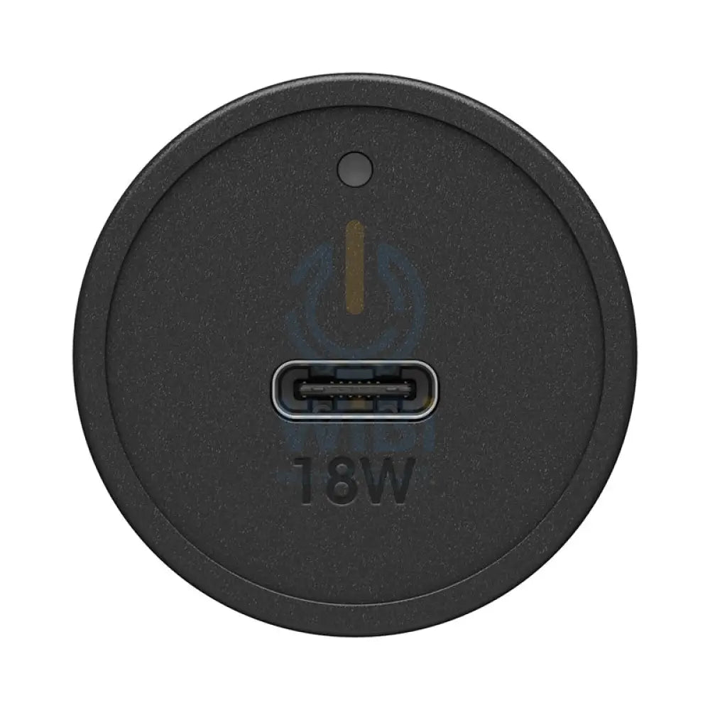 OtterBox Car Charger With USB-C To USB-C Cable - 18W / USB-C To USB-C / Black