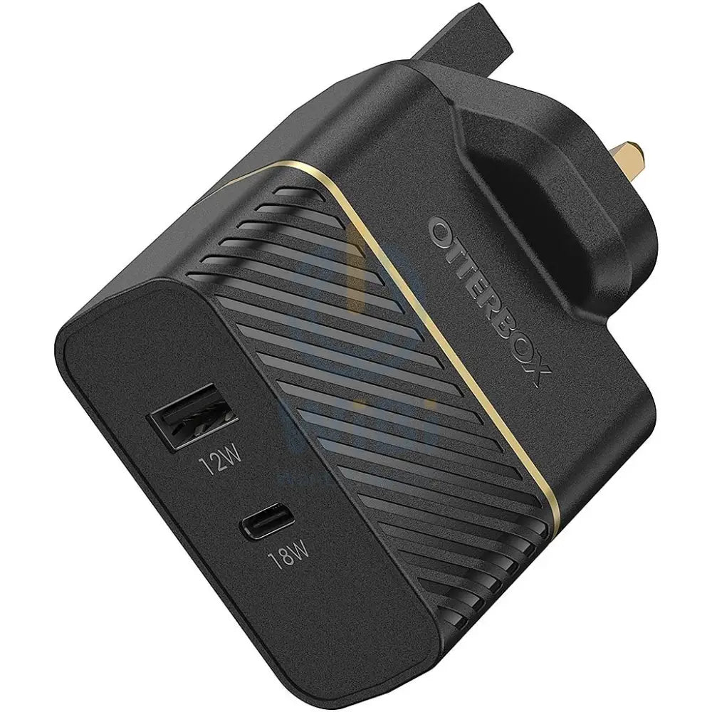 OtterBox UK Wall Charger 30W – USB C 18W + USB A 12W USB-PD – Black Accessories > Power Adapters