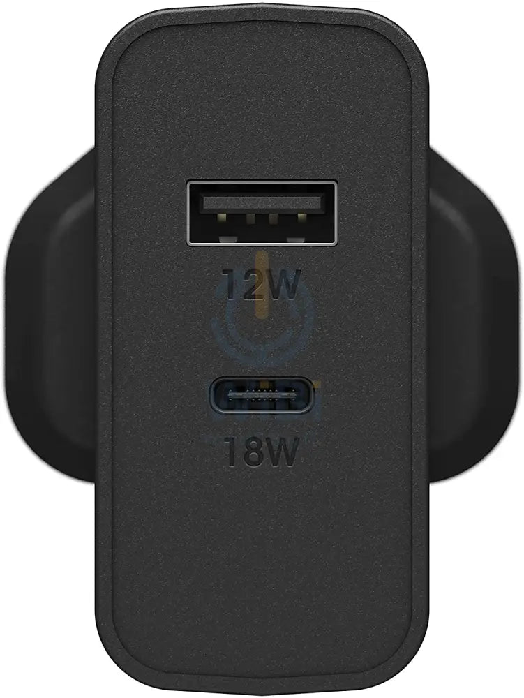OtterBox UK Wall Charger 30W – USB C 18W + USB A 12W USB-PD – Black Accessories > Power Adapters