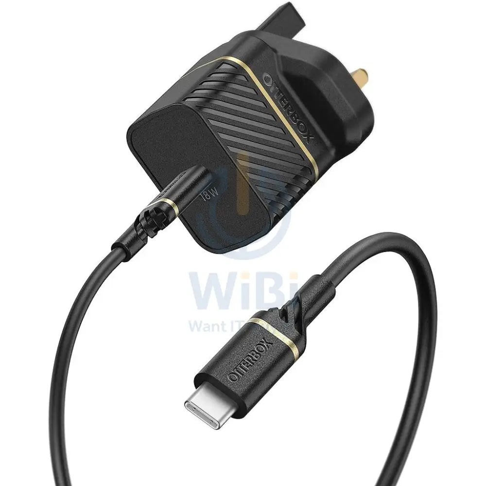 OtterBox UK Wall Charger Bundle USB C 18W USB-PD + Cable USB C-C 1M - Black Accessories > Power Adapters