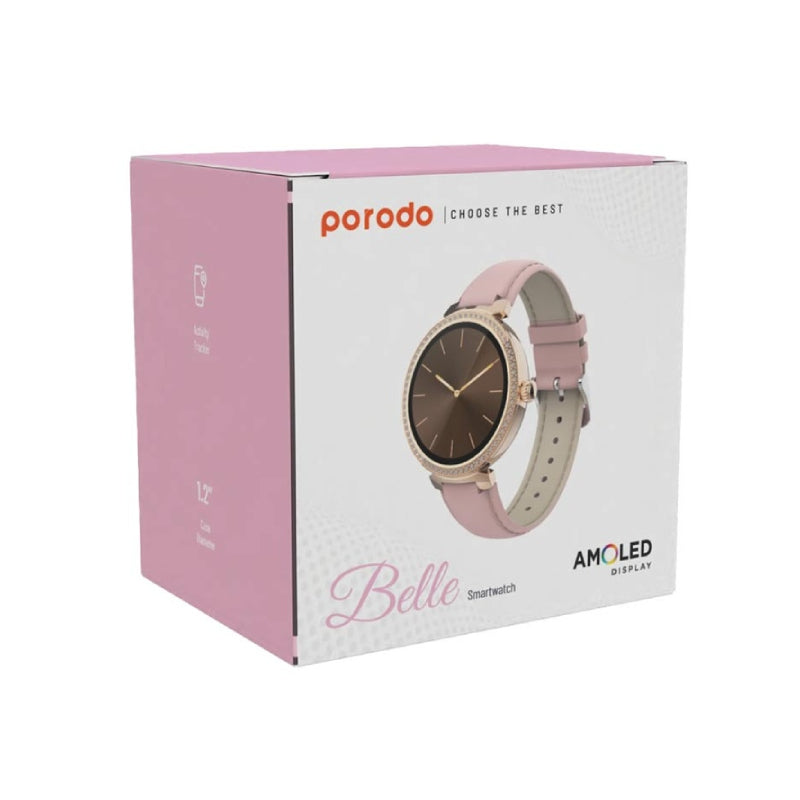 Porodo Belle Smart Watch - 1.19’’ AMOLED / Bluetooth / Pink Smart Watches