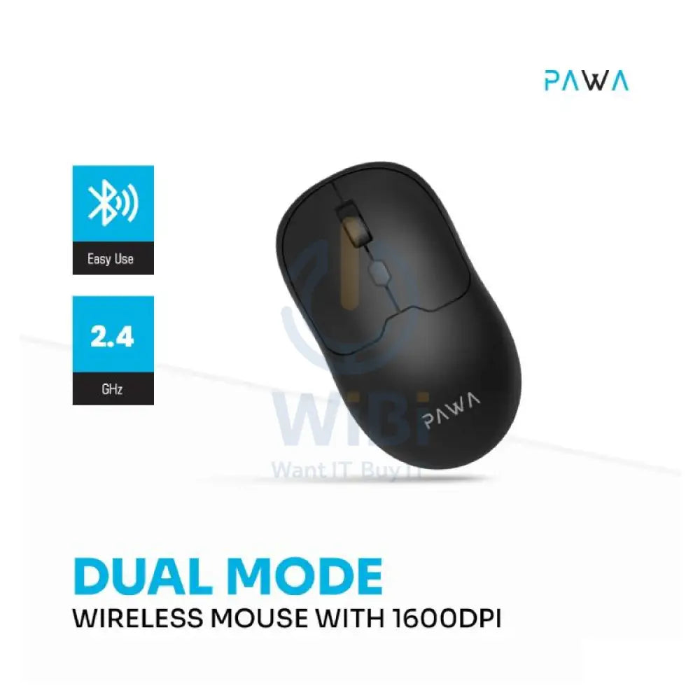 Pawa Dual Mode Wireless Mouse - Wireless / Black Accessories > Keyboard & Mouse