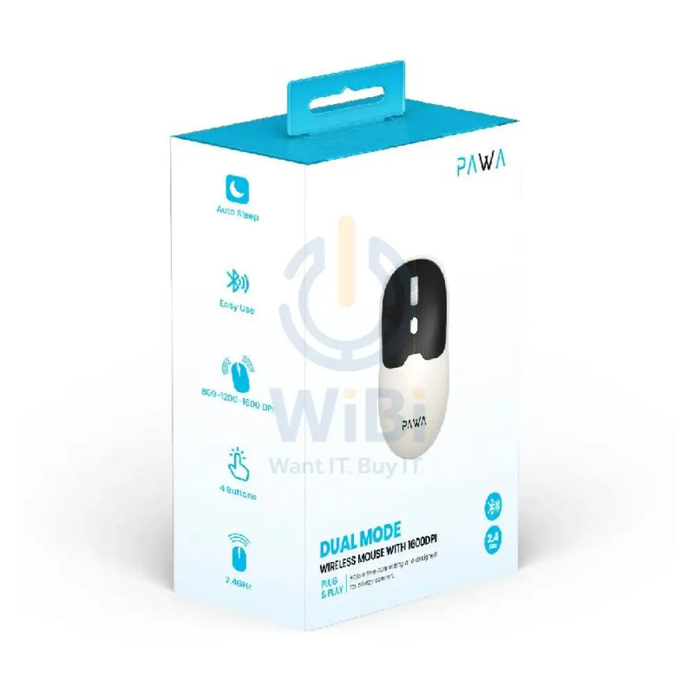 Pawa Dual Mode Wireless Mouse - Wireless / Black/White Accessories > Keyboard & Mouse