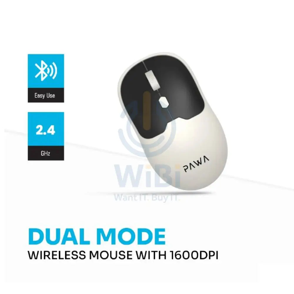 Pawa Dual Mode Wireless Mouse - Wireless / Black/White Accessories > Keyboard & Mouse