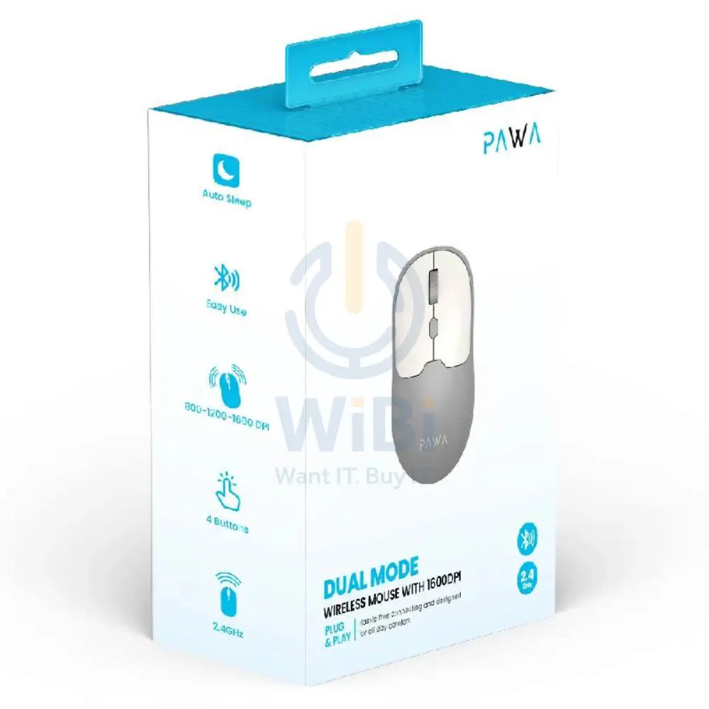 Pawa Dual Mode Wireless Mouse - Wireless / Grey/White Accessories > Keyboard & Mouse