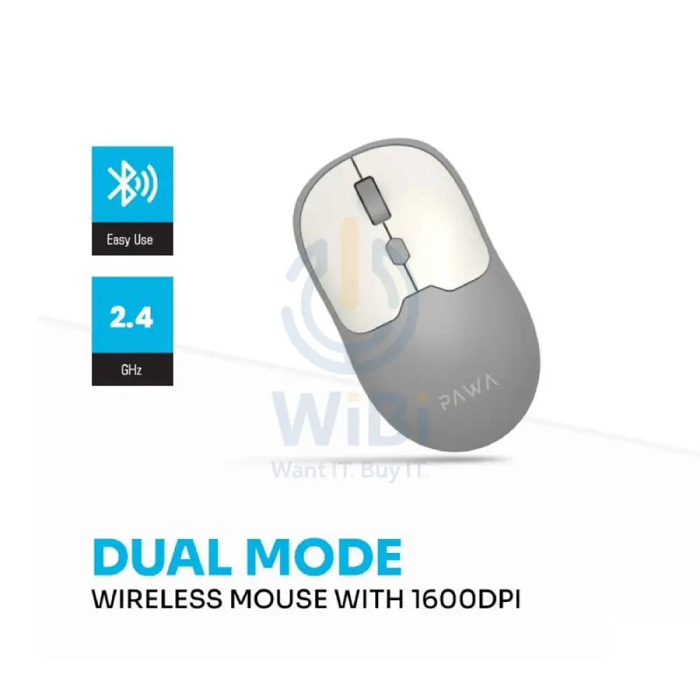 Pawa Dual Mode Wireless Mouse - Wireless / Grey/White Accessories > Keyboard & Mouse