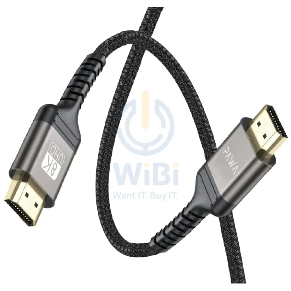 Pawa El-Caro Series Braided HDMI to HDMI 8K Cable - 2 Meter / Black Accessories > Cables & Converters > Cables > Offer